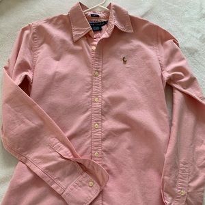 RAPLH Lauren Slim Fit Oxford Button Down Pink